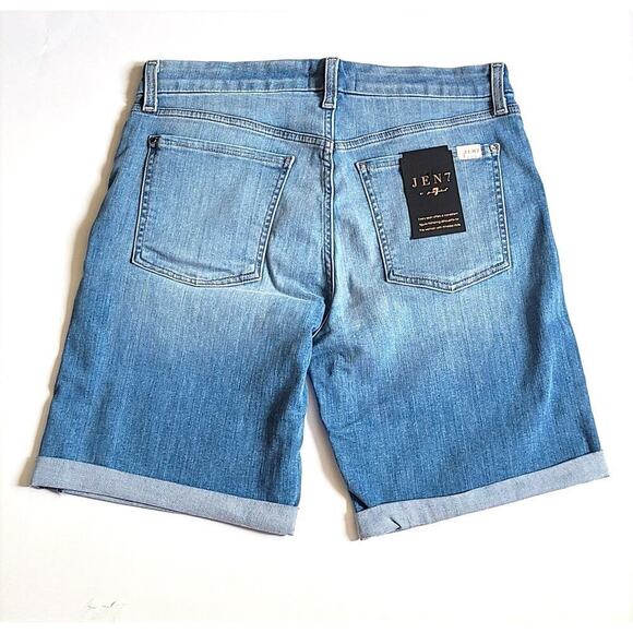 New JEN7 by 7 For All Mankind's Rolled Cuffs Denim Bermuda Shorts - Picture 6 of 9
